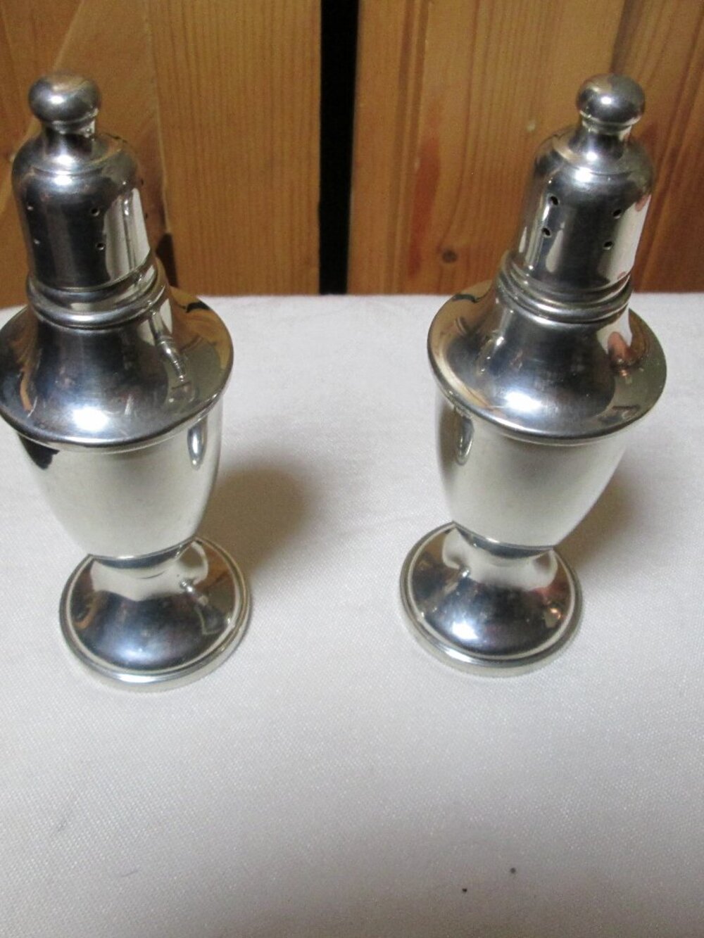 vtg Web Pewter Weighted Glam Art deco salt pepper shakers